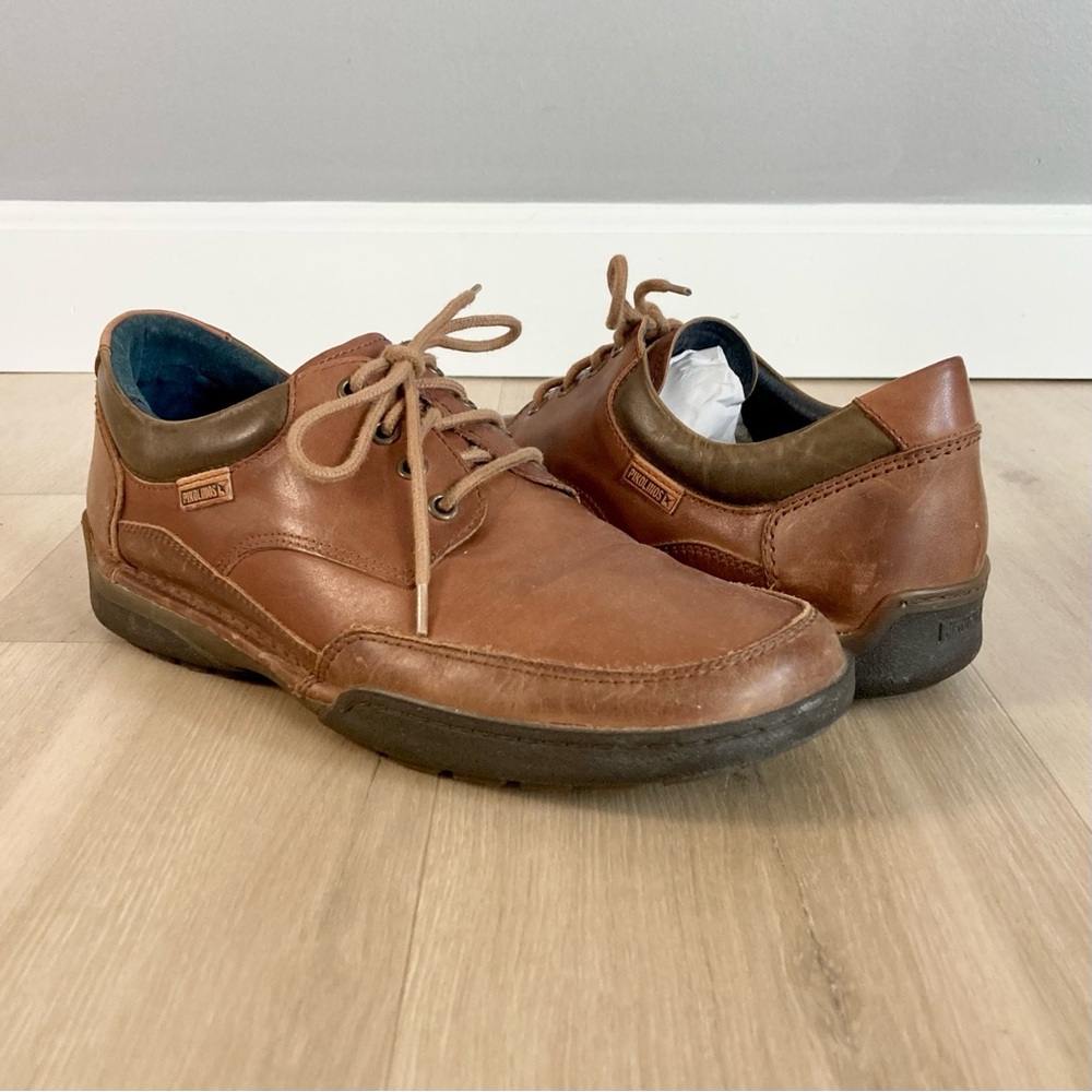 Pikolinos Men's size 43 (9-9.5) Derby Lace-Up Brown Leather